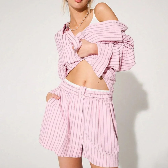 Pink Casual Women's Westfade Striped Soft Touch Boxer Shorts - Picture 1 of 5